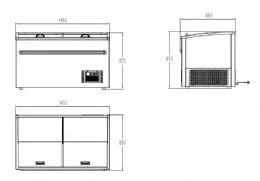 Photo 5 - Congélateur bahut professionnel gris 320 l dégivrage automatique 1450 mm - 7455.2665 - combisteel - Combisteel - 7455.2665
