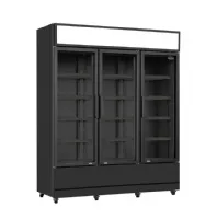 Réfrigérateur professionnel noir 3 portes vitrées positif 1600 mm hauteur 1973 mm - 7455.2115 - combisteel - Combisteel - 7455.2115