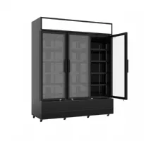 Photo 2 - Réfrigérateur professionnel noir 3 portes vitrées positif 1600 mm hauteur 1973 mm - 7455.2115 - combisteel - Combisteel - 7455.2115