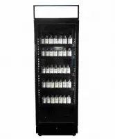 Réfrigérateur professionnel 1 porte vitrée noir 400 l positif avec canopy - 7086.0010 - combisteel - Combisteel - 7086.0010