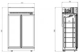 Photo 2 - Réfrigérateur professionnel blanc 2 portes vitrées positif 1253 mm hauteur 2092 mm - 7455.2400 - combisteel - Combisteel - 7455.2400