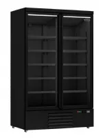 Réfrigérateur professionnel noir 2 portes vitrées positif 1253 mm hauteur 2003 mm - 7455.2230 - combisteel - Combisteel - 7455.2230