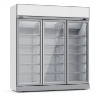Réfrigérateur professionnel blanc 3 portes vitrées positif 1880 mm hauteur 2092 mm - 7455.2410 - combisteel - Combisteel - 7455.2410