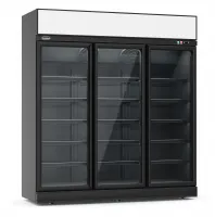 Réfrigérateur professionnel noir 3 portes vitrées positif 1880 mm hauteur 2092 mm - 7455.2415 - combisteel - Combisteel - 7455.2415