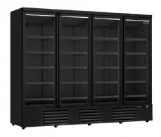 Réfrigérateur professionnel noir 4 portes vitrées positif 2508 mm hauteur 2003 mm - 7455.2240 - combisteel - Combisteel - 7455.2240