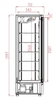 Photo 4 - Réfrigérateur professionnel noir 4 portes vitrées positif 2508 mm hauteur 2003 mm - 7455.2240 - combisteel - Combisteel - 7455.2240