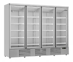 Réfrigérateur professionnel blanc 4 portes vitrées positif 2508 mm hauteur 2003 mm - 7455.2210 - combisteel - Combisteel - 7455.2210