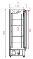 Photo 2 - Réfrigérateur professionnel noir 1 porte vitrée positif 750 mm - 7455.2242 - combisteel - Combisteel - 7455.2242