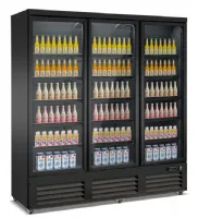 Réfrigérateur professionnel noir 3 portes vitrées positif 1880 mm hauteur 2050 mm - 7526.0110 - combisteel - Combisteel - 7526.0110