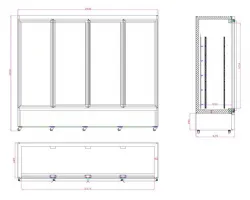 Photo 2 - Réfrigérateur professionnel noir 4 portes vitrées positif 2500 mm - 7526.0115 - combisteel - Combisteel - 7526.0115