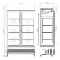 Photo 3 - Réfrigérateur professionnel 2 portes vitrées coulissantes 750 l positif 1120 mm - 7455.1395 - combisteel - Combisteel - 7455.1395