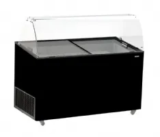 Vitrine à crème glacée professionnelle noire 10 bacs de 5 l 454 l 1439 mm - 7472.0134 - combisteel - Combisteel - 7472.0134