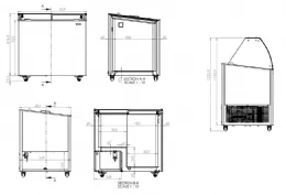 Photo 6 - Vitrine à crème glacée professionnelle noire 6 bacs de 5 l 231 l 909 mm - 7472.0124 - combisteel - Combisteel - 7472.0124