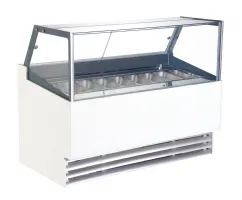 Vitrine à crème glacée professionnelle 12 bacs de 5 litres négative 1610 mm - 7487.0260 - combisteel - Combisteel - 7487.0260