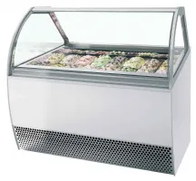 Vitrine professionnelle à froid ventilée pour 16 bacs de glace avec façade bombée - millennium lx16 - tefcold - Tefcold - MILLENNIUM LX16