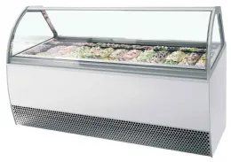 Vitrine professionnelle à froid ventilée pour 24 bacs de glace avec façade bombée - millennium lx24 - tefcold - Tefcold - MILLENNIUM LX24