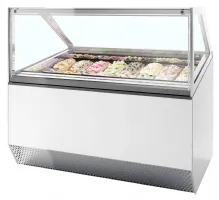 Vitrine professionnelle à froid ventilée pour 16 bacs de glace avec façade droite - millennium st16 - tefcold - Tefcold - MILLENNIUM ST16