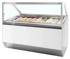Vitrine professionnelle à froid ventilée pour 18 bacs de glace avec façade droite - millennium st18 - tefcold - Tefcold - MILLENNIUM ST18