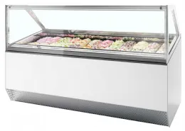 Vitrine professionnelle à froid ventilée pour 24 bacs de glace avec façade droite - millennium st24 - tefcold - Tefcold - MILLENNIUM ST24