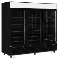 Vitrine professionnelle noire 3 portes vitrées positive - lgc7500b - tefcold - Tefcold - LGC7500B