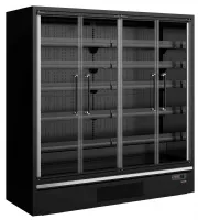 Vitrine réfrigérée professionnelle noire 4 portes vitrées positive - Galaxy+ GP20FGD Maxi Black - Tefcold