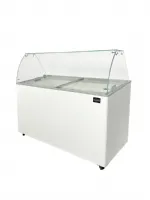 Photo 2 - Vitrine à crème glacée professionnelle blanche 8 bacs de 5 l 355 l 1184 mm - 7472.0130 - combisteel - Combisteel - 7472.0130