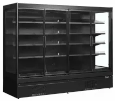 Vitrine réfrigérée professionnelle noire 4 portes vitrées positive - EXTRA2500CD - Tefcold