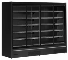 Vitrine réfrigérée professionnelle noire 4 portes vitrées positive - MDCA2500HB - Tefcold Vitrine réfrigérée professionnelle noire 4 portes vitrées positive - MDCA2500HB - Tefcold