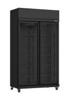 Réfrigérateur professionnel noir 2 portes vitrées positif 1100 mm - 7455.3150 - combisteel - Combisteel - 7455.3150