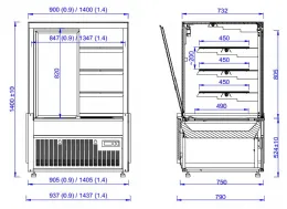 Photo 2 - Vitrine réfrigérée professionnelle noire positive 937 mm - 7486.0090 - combisteel - Combisteel - 7486.0090