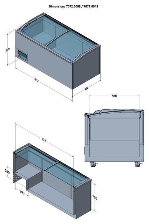 Congélateur professionnel bahut noir 1005 L dégivrage manuel - 7072.0030 - Combisteel en cuisine professionnelle