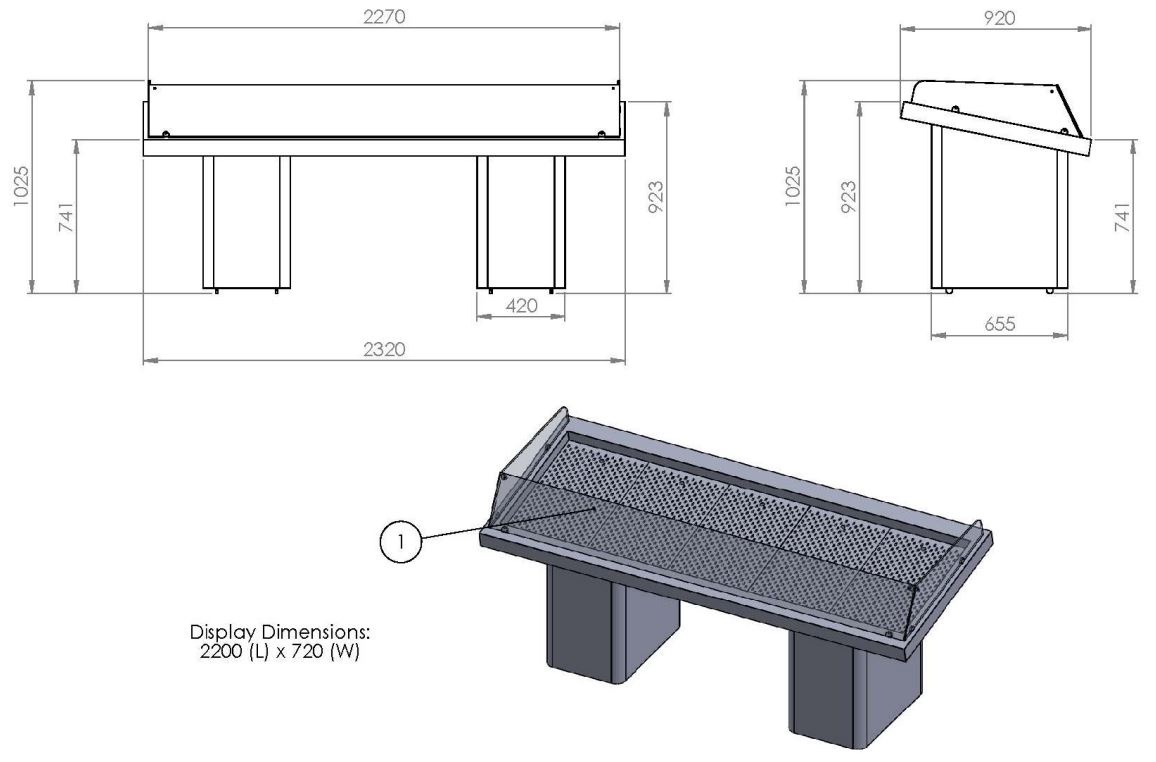 Vitrine à poisson libre-service professionnelle 2320 mm - 7083.0030 - Combisteel en cuisine professionnelle