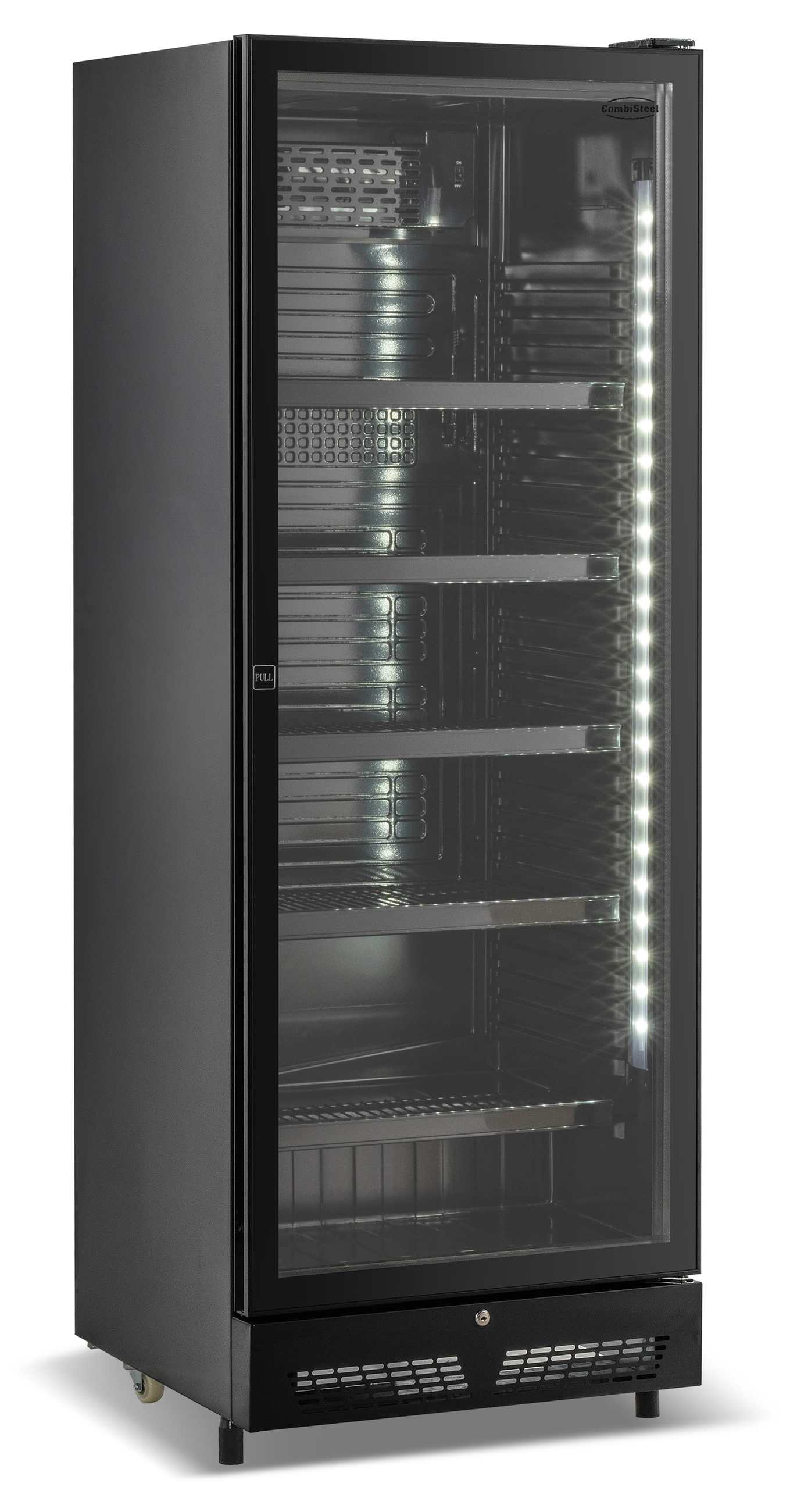 Réfrigérateur professionnel 1 porte vitrée noir 400 L positif - 7086.0005 - Combisteel
