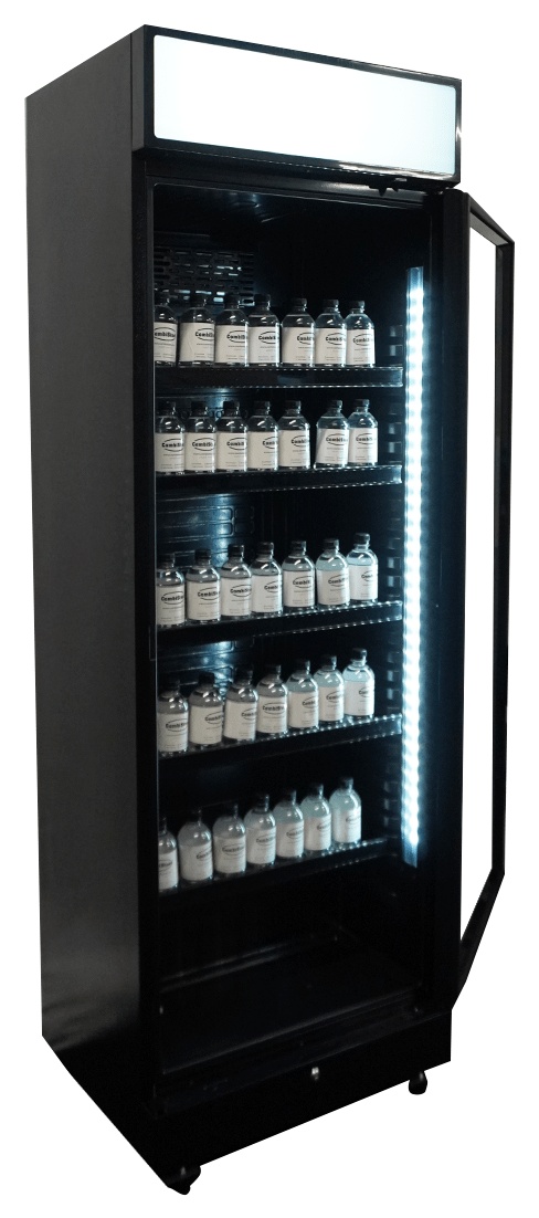 Réfrigérateur professionnel 1 porte vitrée noir 400 L positif avec canopy - 7086.0010 - Combisteel en cuisine professionnelle
