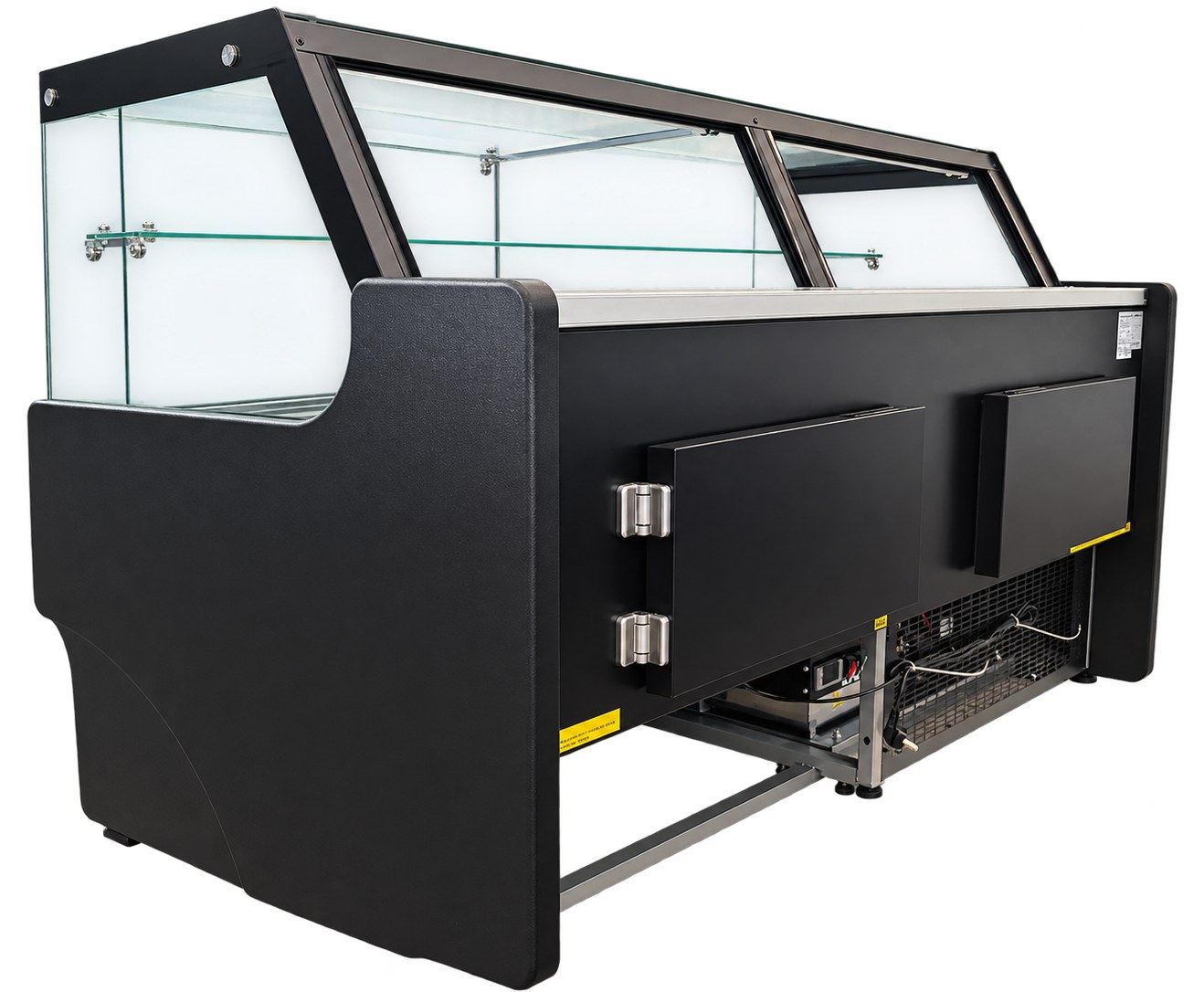 Vitrine réfrigérée noire ventilée 0/+5 °C avec réserve 1580 mm - 7090.0230 - Combisteel en cuisine professionnelle