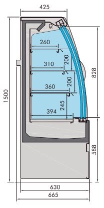 Vitrine réfrigérée professionnelle noire positive - 7350.0020 - Combisteel en cuisine professionnelle
