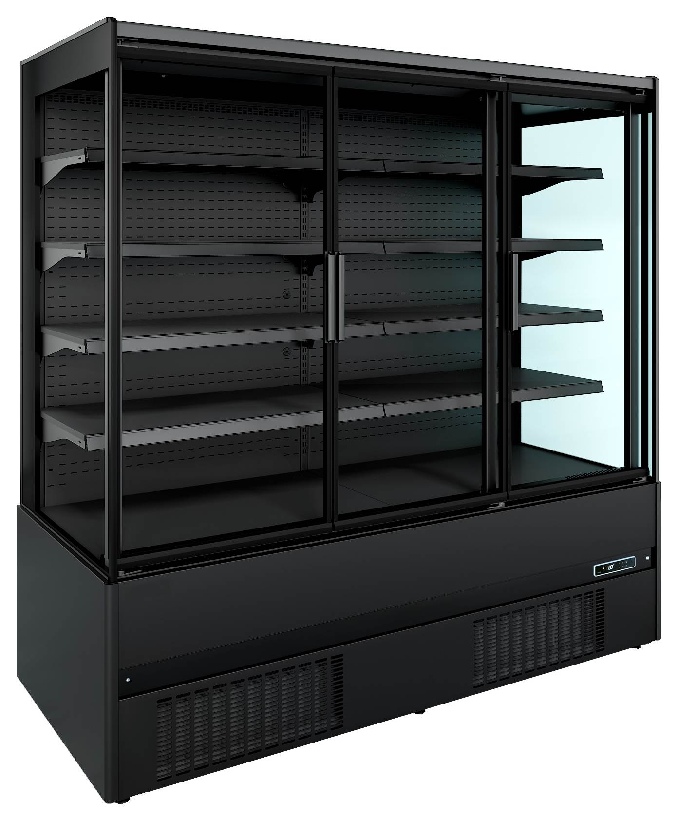 Armoire murale professionnelle noire 3 portes positive 1935 mm 613 L - 7350.0060 - Combisteel