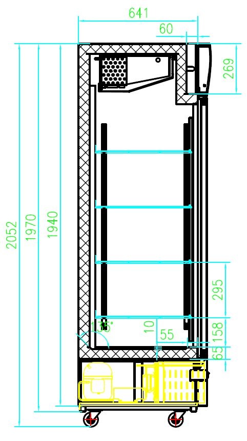 Congélateur professionnel noir 2 portes vitrées négatif 1210 mm - 7450.0145 - Combisteel en cuisine professionnelle