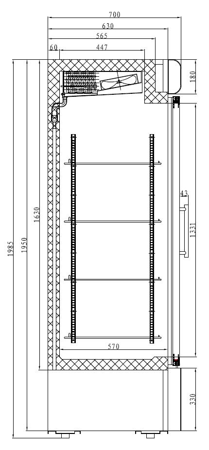 Congélateur professionnel blanc 2 portes vitrées négatif 1370 mm - 7450.0157 - Combisteel en cuisine professionnelle