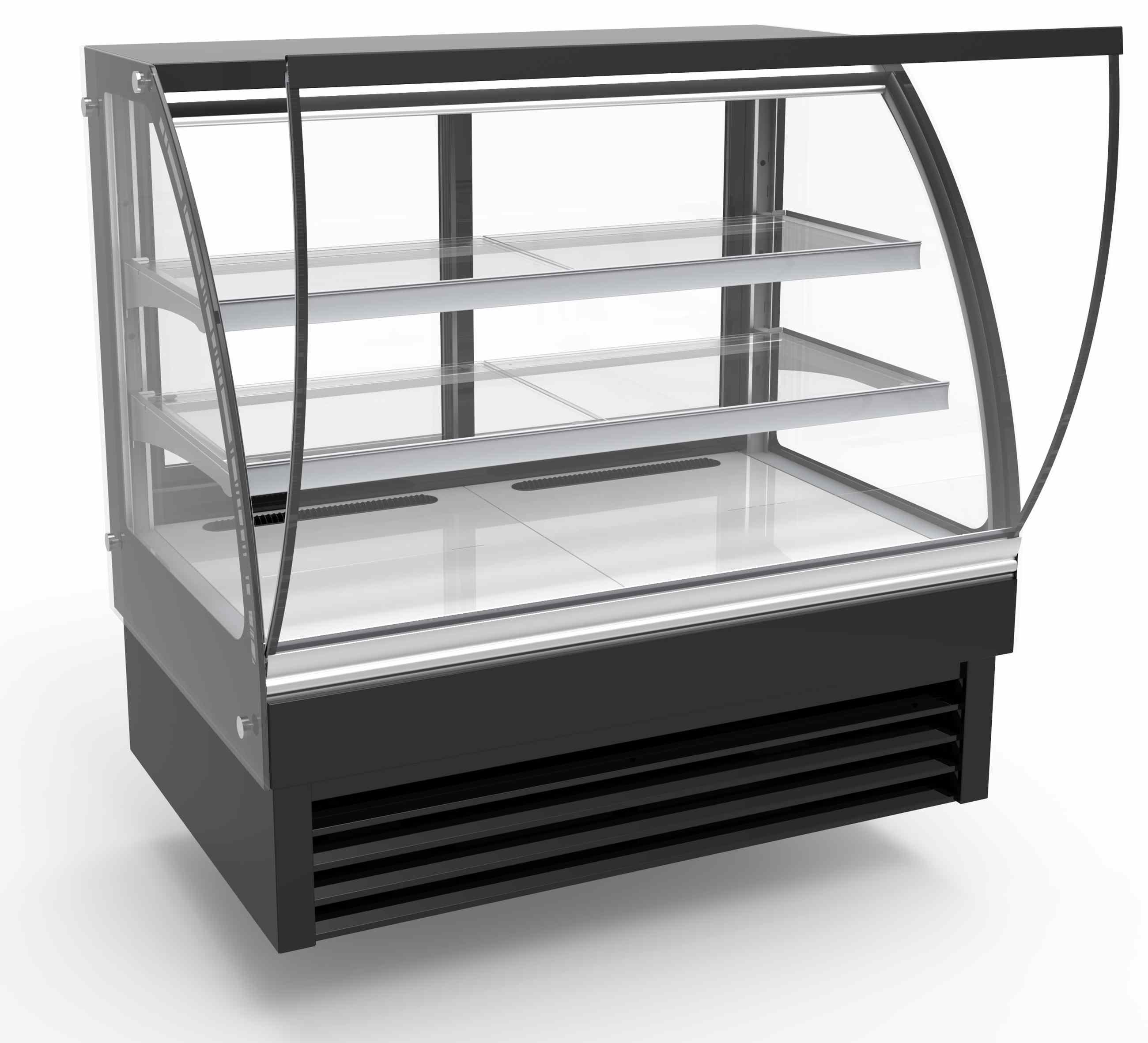 Vitrine réfrigérée ronde professionnelle 236 L noire positive 1200 mm - 7450.0805 - Combisteel en cuisine professionnelle