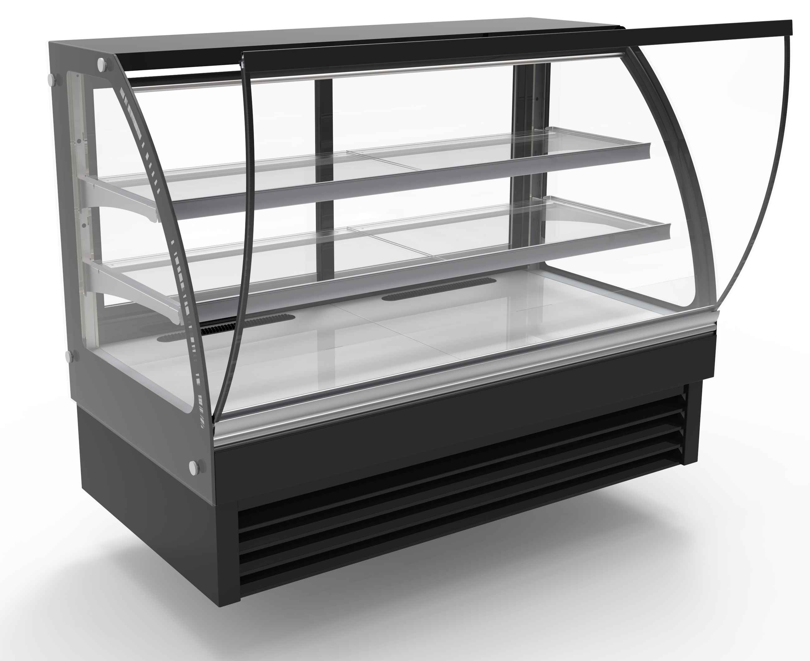 Vitrine réfrigérée ronde professionnelle 298 L noire positive 1500 mm - 7450.0810 - Combisteel en cuisine professionnelle