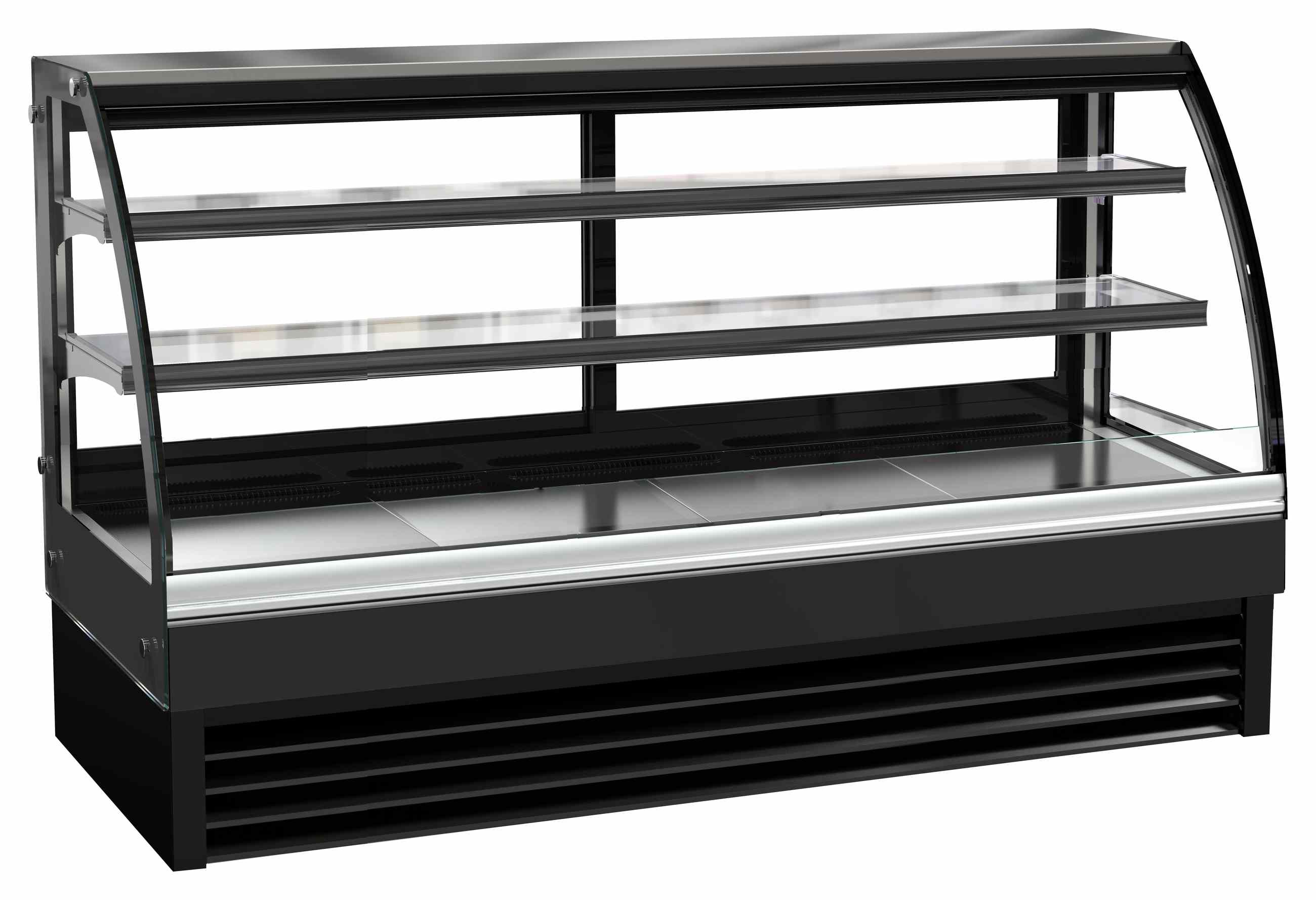 Vitrine réfrigérée ronde professionnelle 400 L noire positive 2000 mm - 7450.0815 - Combisteel