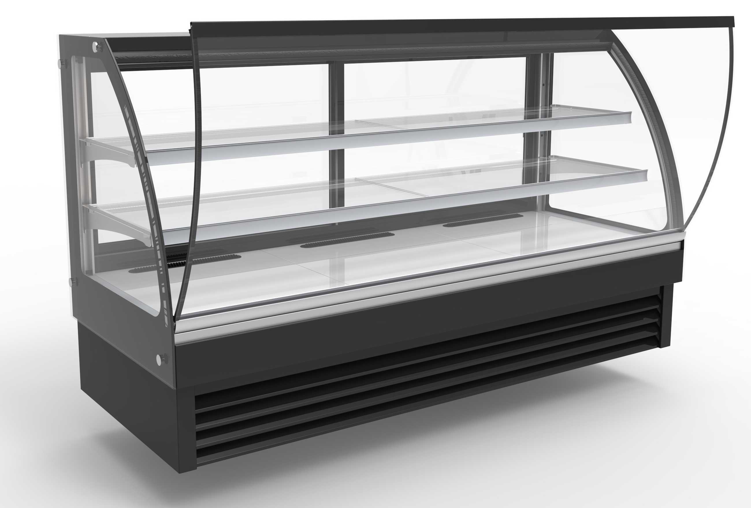 Vitrine réfrigérée ronde professionnelle 400 L noire positive 2000 mm - 7450.0815 - Combisteel en cuisine professionnelle