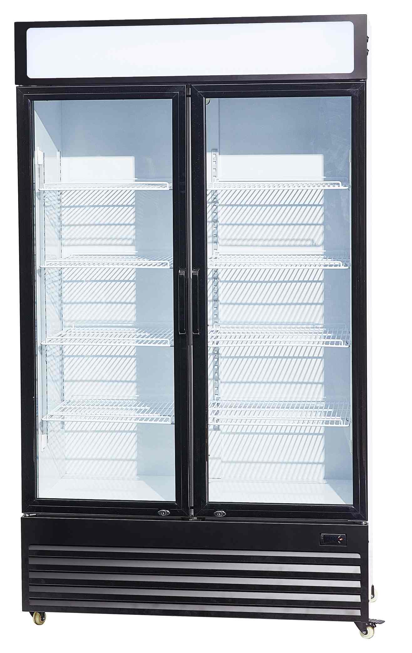 Réfrigérateur professionnel 2 portes vitrées 750 L positif 1120 mm - 7455.1390 - Combisteel en cuisine professionnelle