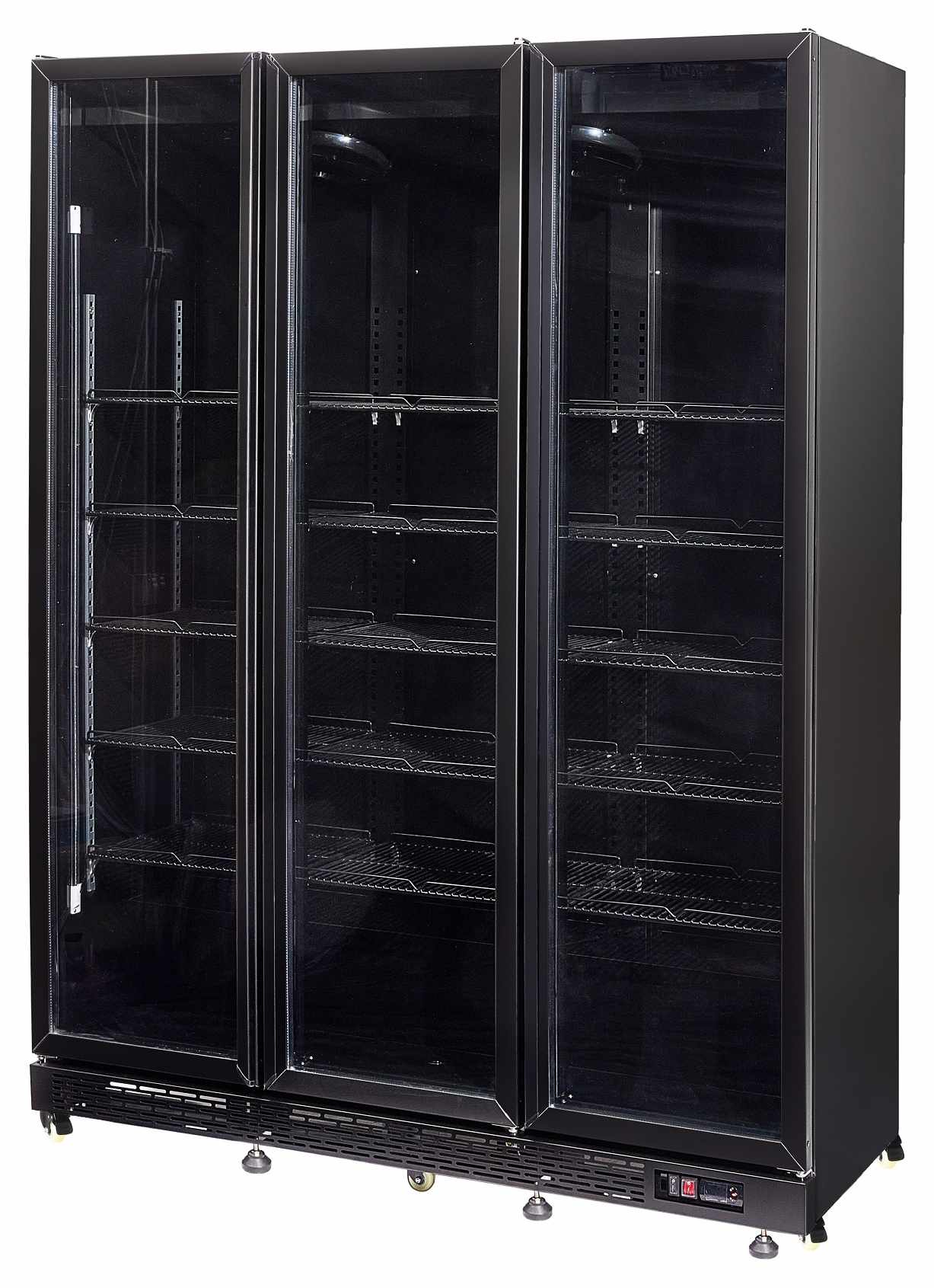 Réfrigérateur professionnel noir 3 portes vitrées chauffantes positif 1600 mm - 7455.1925 - Combisteel en cuisine professionnelle
