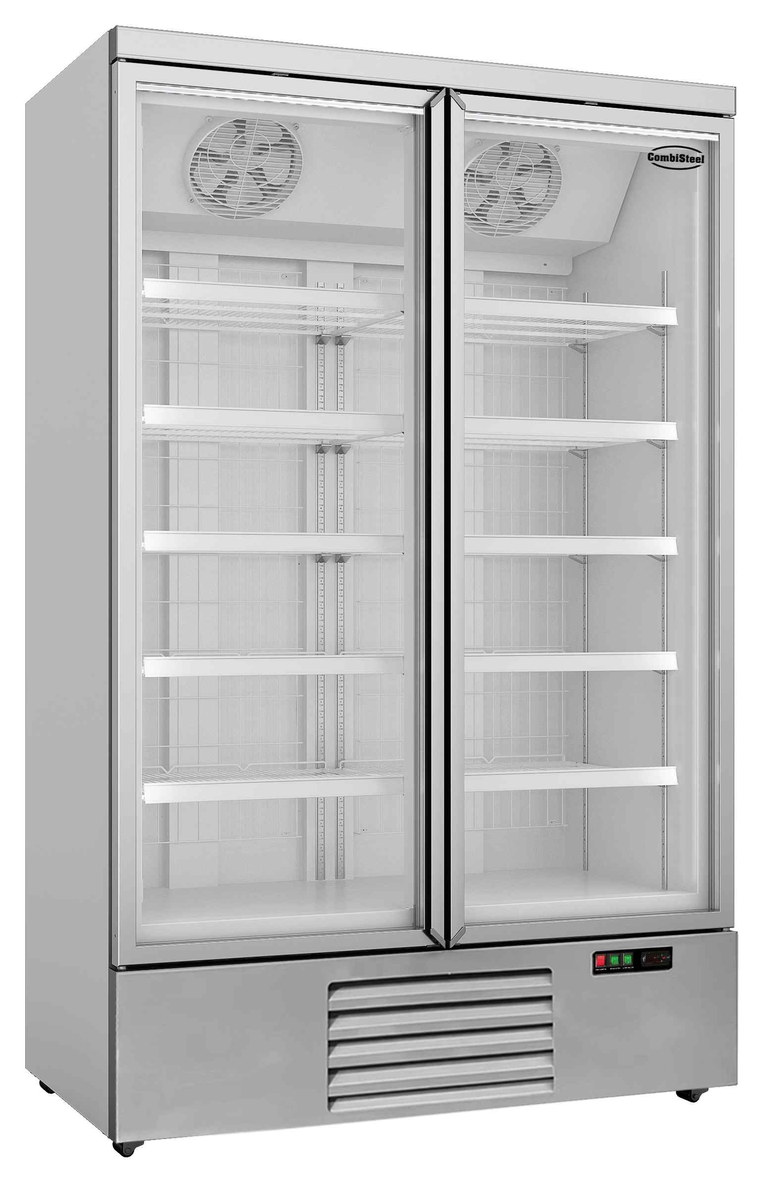Congélateur professionnel blanc 2 portes vitrées négatif 1253 mm 1000 L - 7455.2215 - Combisteel