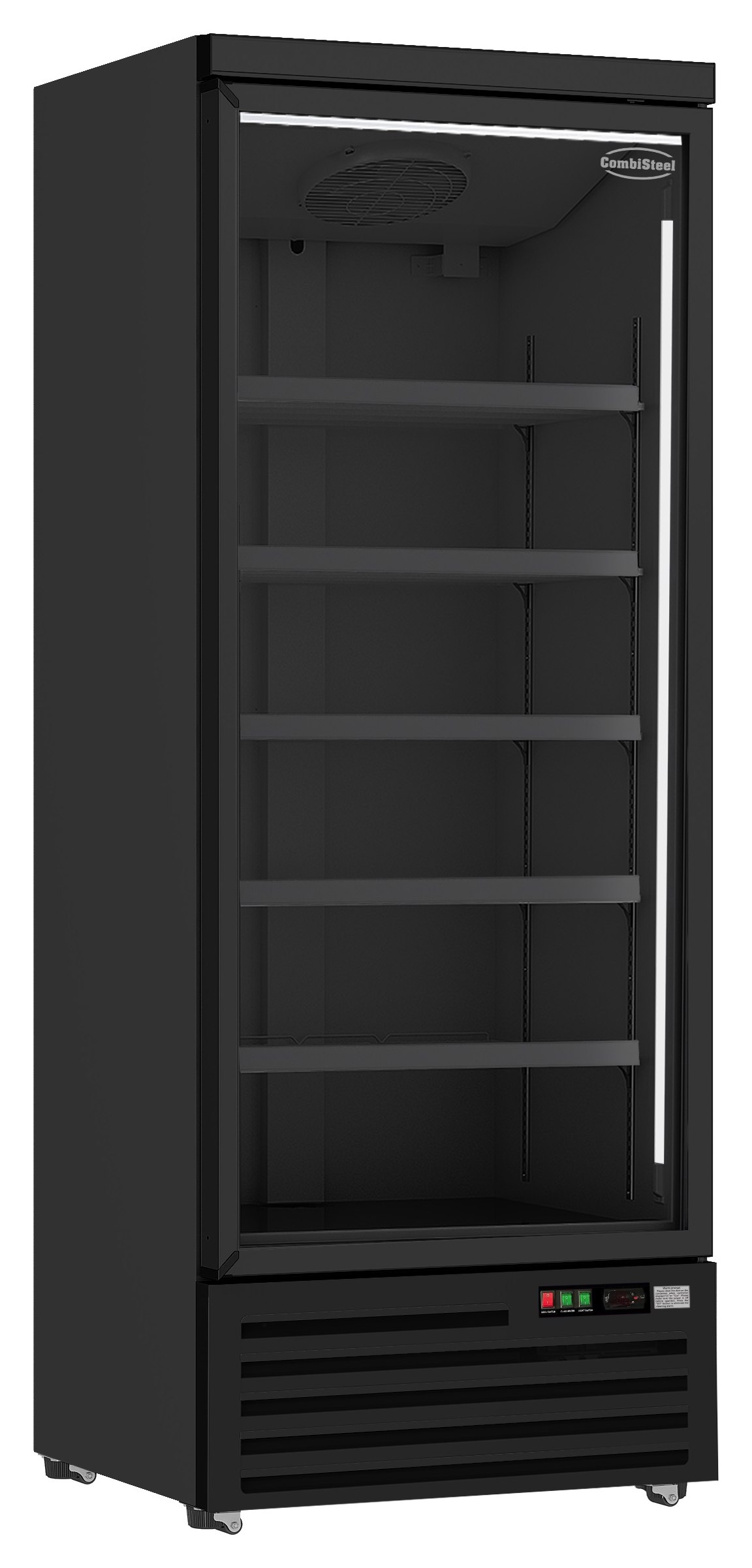 Réfrigérateur professionnel noir 1 porte vitrée positif 750 mm - 7455.2242 - Combisteel