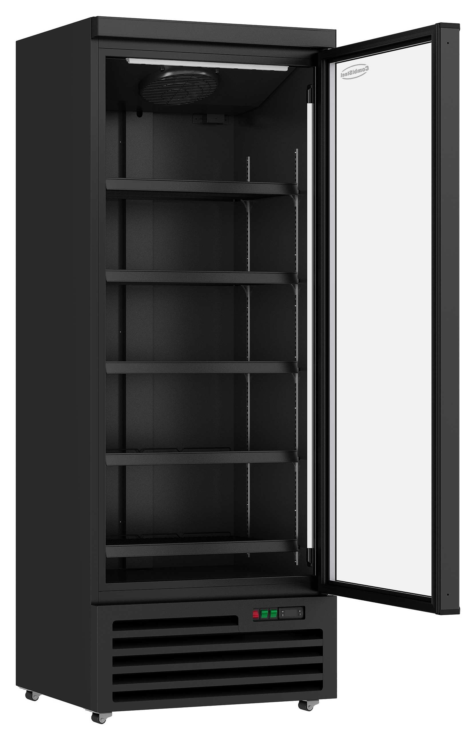 Réfrigérateur professionnel noir 1 porte vitrée positif 750 mm - 7455.2242 - Combisteel en cuisine professionnelle