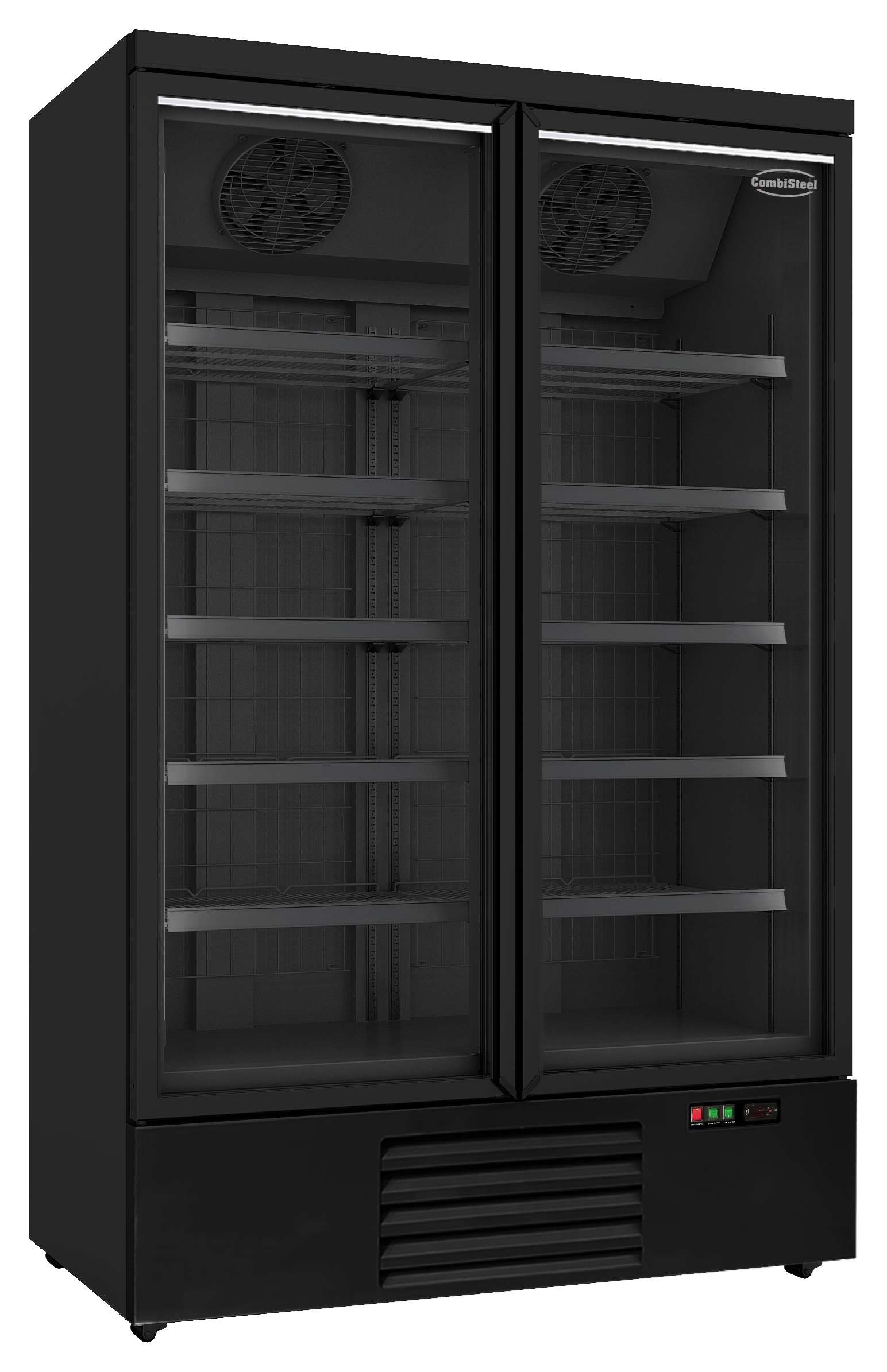 Congélateur professionnel noir 2 portes vitrées négatif 1253 mm 1000 L - 7455.2245 - Combisteel
