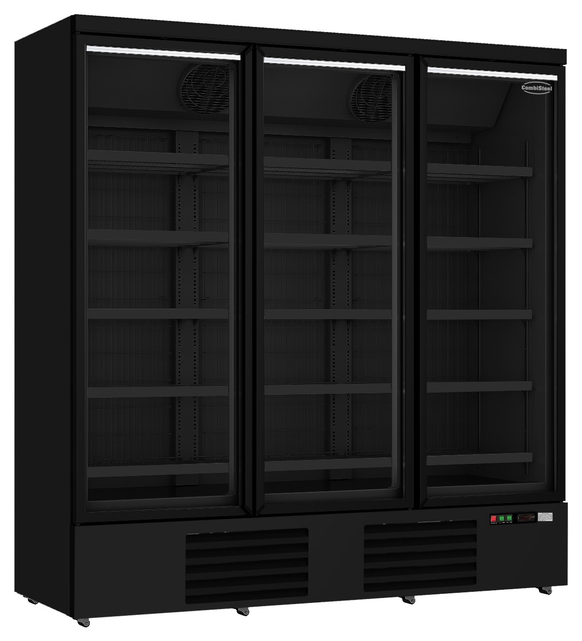 Congélateur professionnel noir 3 portes vitrées négatif 1880 mm 1450 L - 7455.2250 - Combisteel